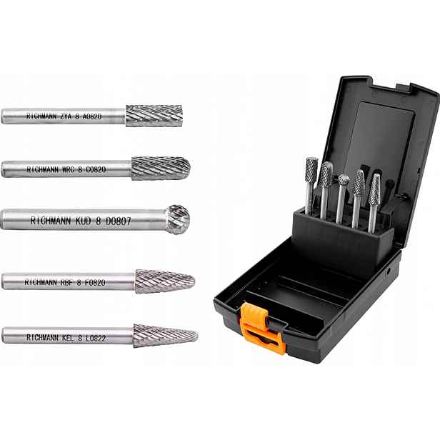 Sada stopkových fréz Hm 5ks 6 mm slinutý karbid pro ocel, kov