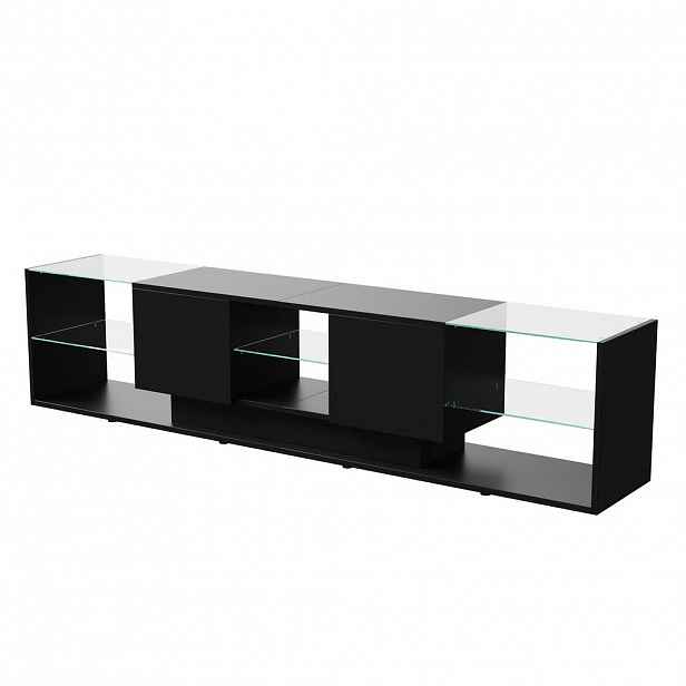 SHOPENTRA LED TV stolek 200 cm černý s praktickým úložným prostorem