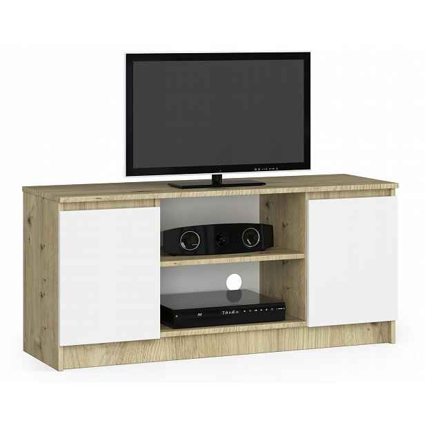 Tv stolek 2D1P 120cm artisan dub-bílá komoda Akd