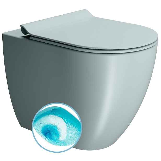 GSI PURA WC mísa stojící, Swirlflush, 36x55cm, spodní/zadní odpad, ghiaccio dual-mat