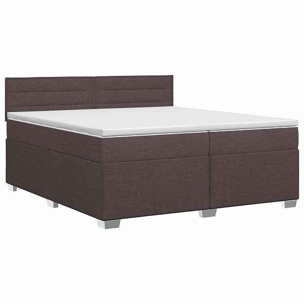 vidaXL Postel boxspring s matrací Tmavě hnědá 200 x 200 cm Textil