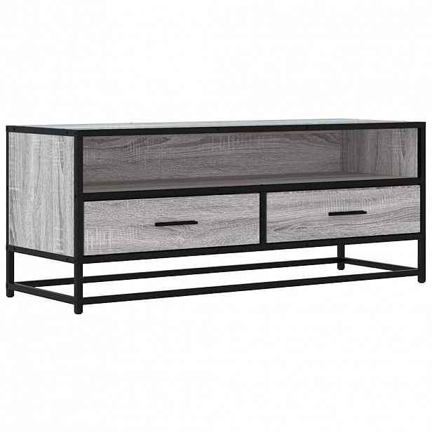 vidaXL TV skříňka šedá sonoma 100x34,5x40 cm kompozitní dřevo a kov