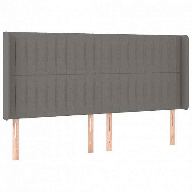 vidaXL Čelo postele typu ušák tmavě šedé 163x16x118/128 cm textil