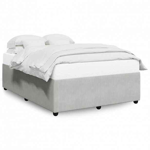 vidaXL Rám postele bez matrace světle šedý 140 x 190 cm samet