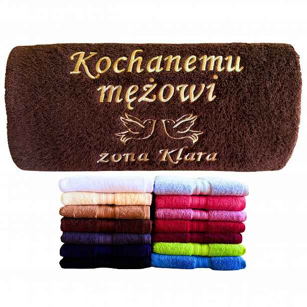 Dárek pro manžela k výročí svatby 40 20 10. narozeniny, jmeniny, ručník, výšivka