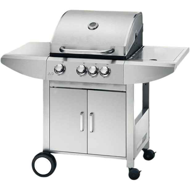 Plynový nerez BBQ gril Wellington +boční hořák +el. jehla-rožeň ZDARMA, 121,7 x 56,7 x 114,3 cm