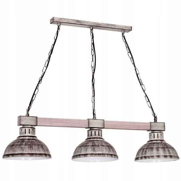 Trojitá závěsná lampa na dřevěném trámu Hakon 9062 Luminex