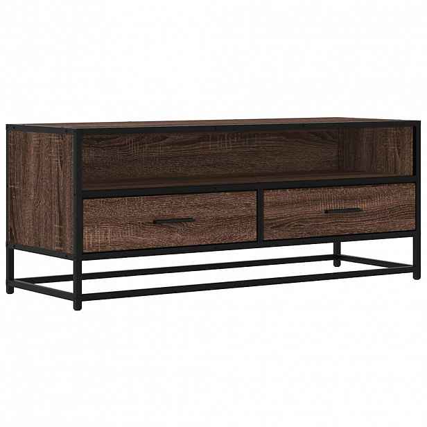vidaXL TV skříňka hnědý dub 100 x 34,5 x 40 cm kompozitní dřevo a kov