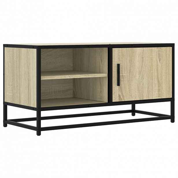 vidaXL TV skříňka dub sonoma 80 x 34,5 x 40 cm kompozitní dřevo a kov