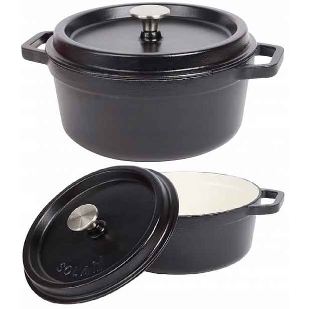 Hrnec Zapékací Mísa Rukojeti Víko Velké 24 CM 3.5 L Sola