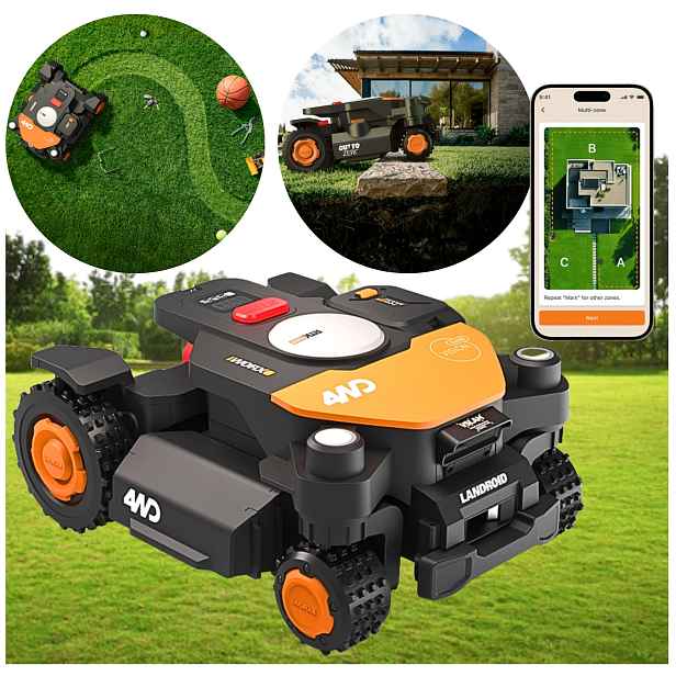 Robotická Sekačka Landroid Vision Cloud 220 mm Ai Rtk V-slam 4W 4Ah Worx WR340E