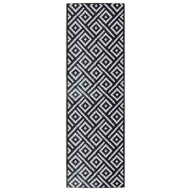 vidaXL Venkovní koberec ARAKIL bílý a černý 80x250 cm PP