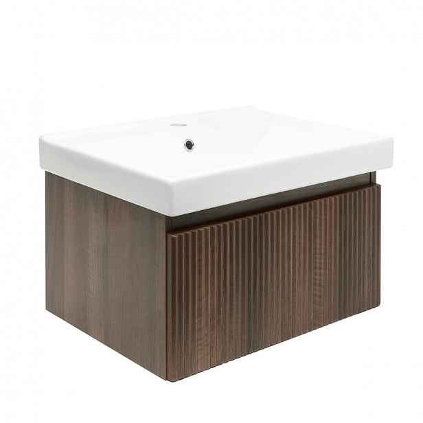 Koupelnová skříňka s umyvadlem SAT Evolution 58x30x44,8 cm ořech mat SATEVO60NAU1