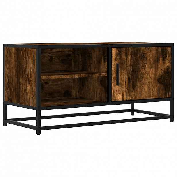 vidaXL TV skříňka kouřový dub 80 x 34,5 x 40 cm kompozitní dřevo a kov