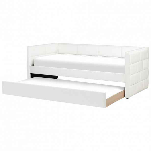 Beliani VYSOUVACÍ POSTEL 90x205 cm Bílá Chavonne