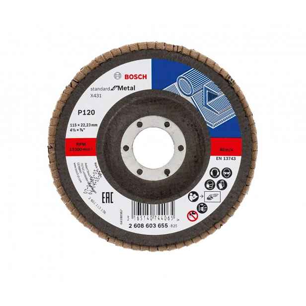 Bosch - Lamelový brusný kotouč, P120, průměr 115 mm 2608603655