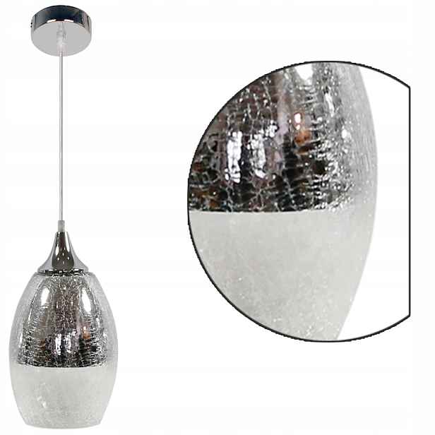 Elegantní Stříbrné Stropní Závěsné Svítidlo 1X60W E27