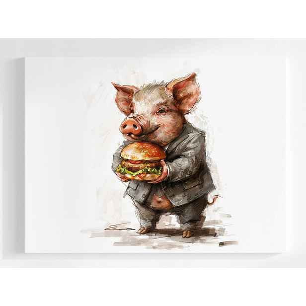 Plakát Grafika Prasátko Hamburger 100x75