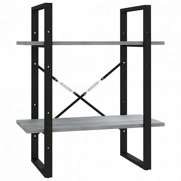 vidaXL 2patrová knihovna šedá sonoma 60 x 30 x 70 cm kompozitní dřevo