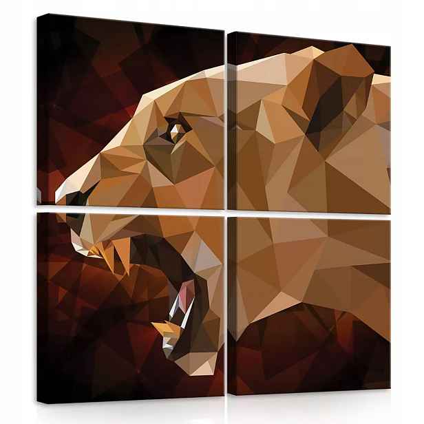Obraz Na Plátně Canvas 50x50 Lev Lvice Grafika