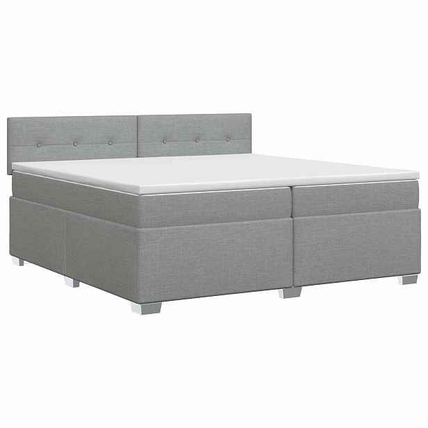 vidaXL Postel boxspring s matrací Světle šedá 200 x 200 cm Textil