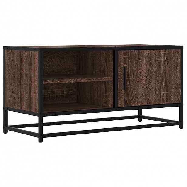 vidaXL TV skříňka hnědý dub 80 x 34,5 x 40 cm kompozitní dřevo a kov