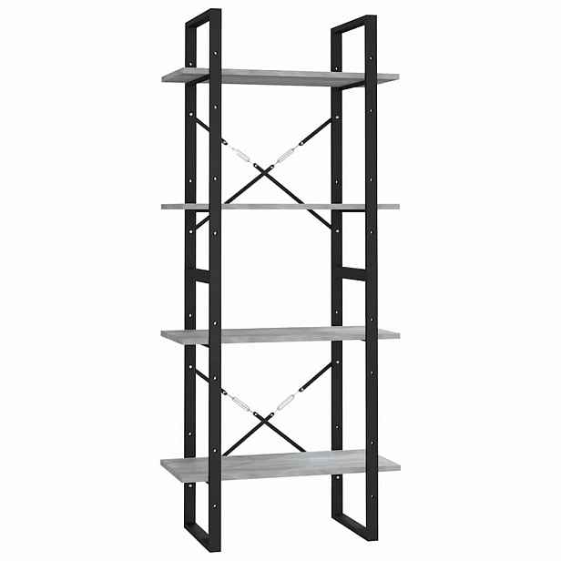 vidaXL 4patrová knihovna šedá sonoma 60 x 30 x 140 cm kompozitní dřevo
