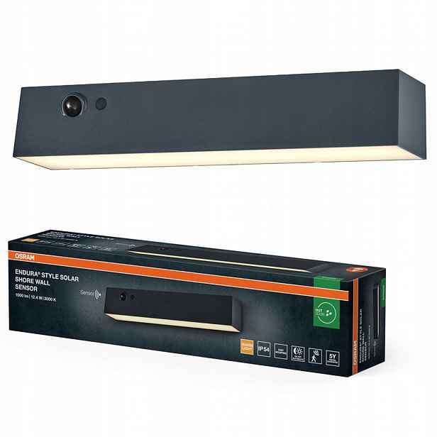 Zahradní nástěnné svítidlo Solární Lampa Led Snímač pohybu 12.4W 540lm 3000K IP54