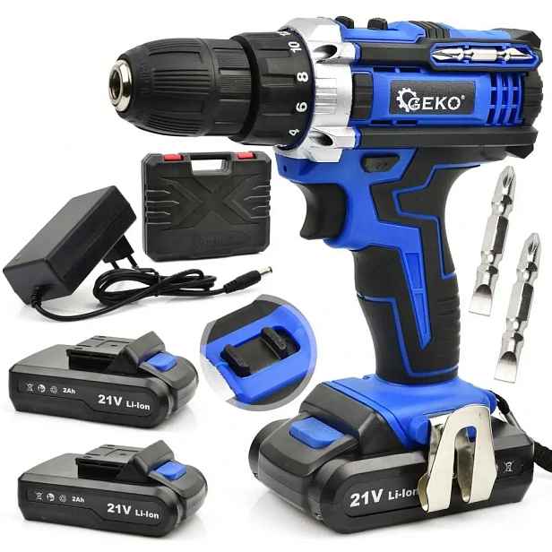 Aku Šroubovák Geko 21,6 V G80655 Aku Vrtačka 21 V 2 x akumulátor 2 Ah