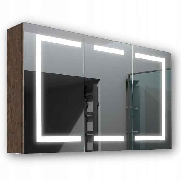Dřevěná skříňka 120x70 Led zrcadlo Zeus Wenge