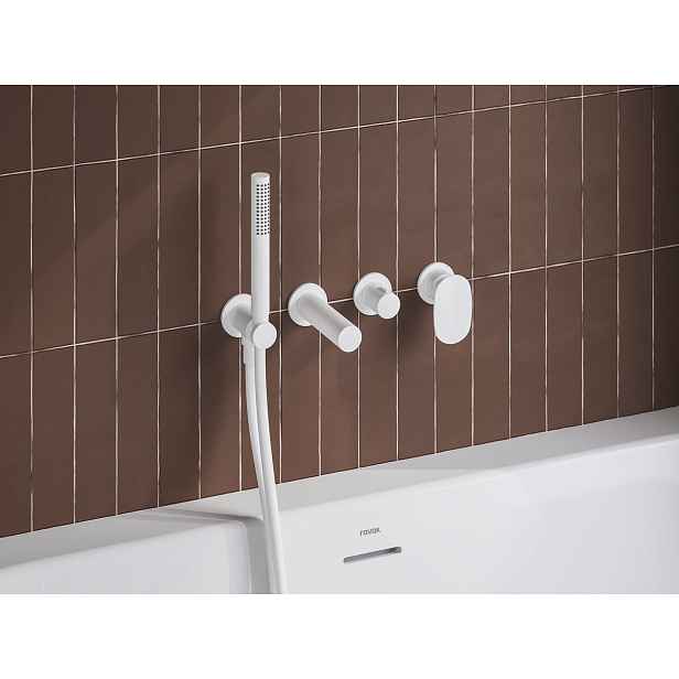 Ravak SG 068.10WHM.O3+S Podomítková baterie 3-cestná s tělesem, se sprchovým setem, bílá matná