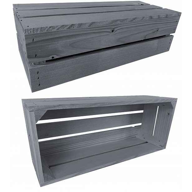 Sada 2 boxů 50x20 cm| Krabice Šedé| Do garáže pro spíž|
