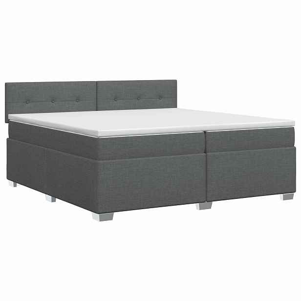 vidaXL Postel boxspring s matrací Tmavě šedá 200 x 200 cm Textil