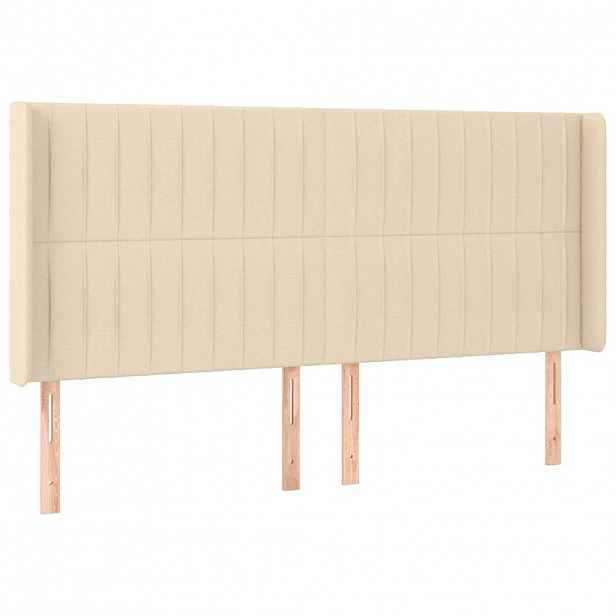 vidaXL Čelo postele typu ušák krémové 163x16x118/128 cm textil