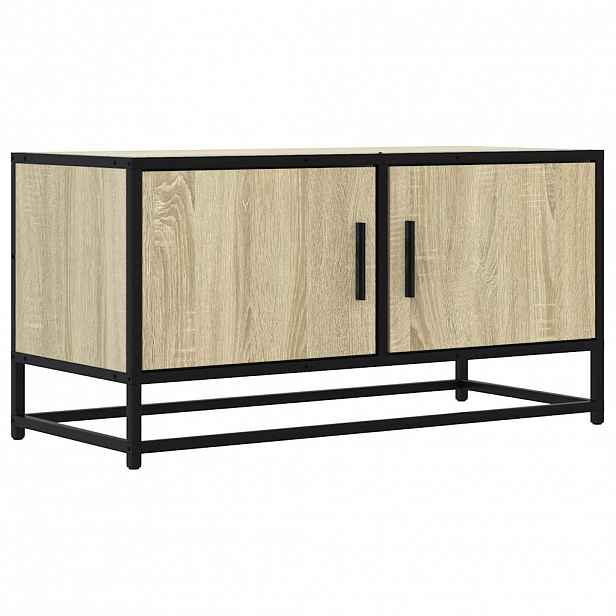vidaXL TV skříňka dub sonoma 80 x 34,5 x 40 cm kompozitní dřevo a kov