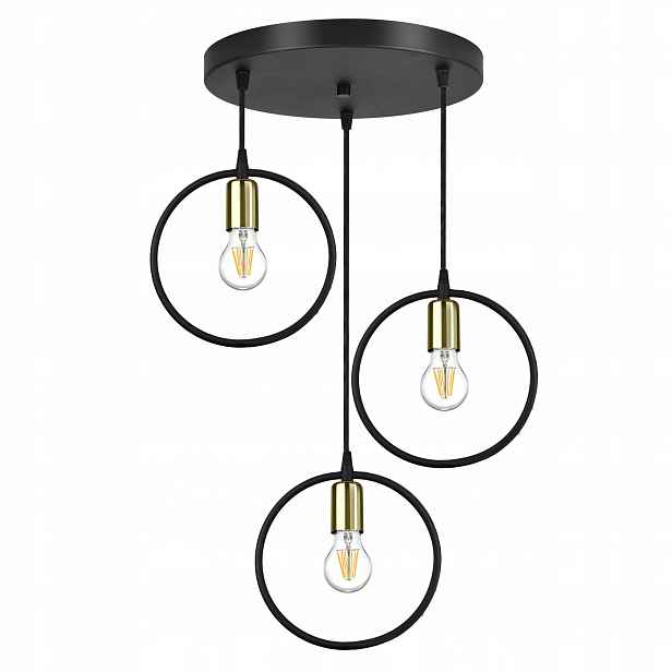 Závěsná lampa Lustr Ring Zlatá měď Chrom E27