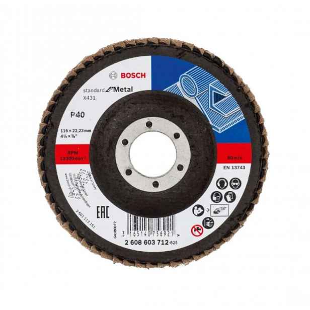 Bosch - Lamelový brusný kotouč, P40, průměr 115 mm 2608603712