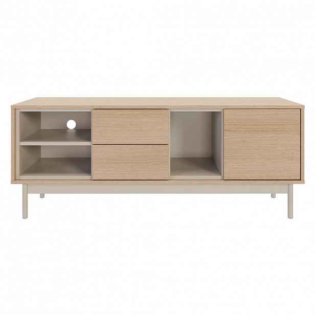 Selsey TV stolek Layen dřevodekor dub / kašmírově šedý 138/55/39 cm