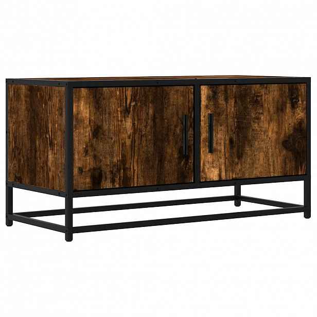 vidaXL TV skříňka kouřový dub 80 x 34,5 x 40 cm kompozitní dřevo a kov