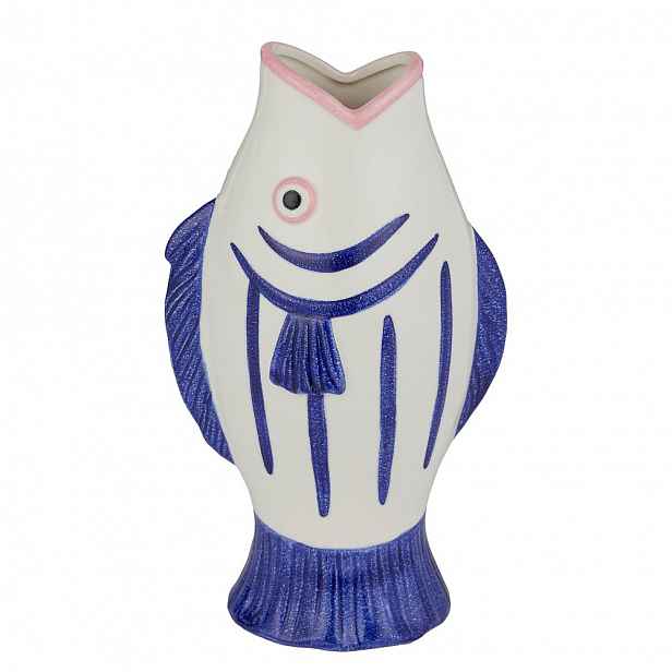 Butlers BACALHAU Váza ryba 15 cm - tm. modrá/bílá
