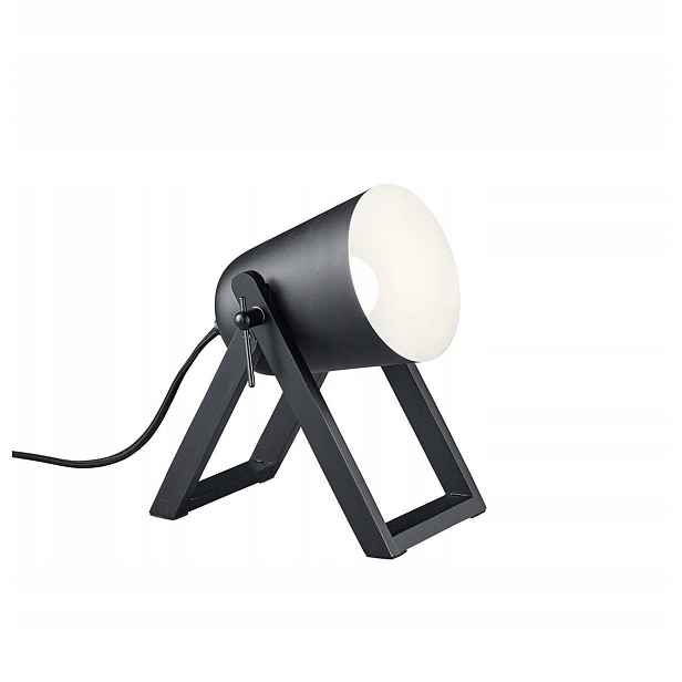 Stolní lampa dřevěný stojan černá Rl