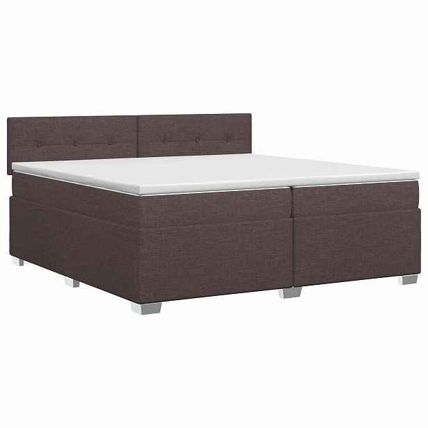 vidaXL Postel boxspring s matrací Tmavě hnědá 200 x 200 cm Textil