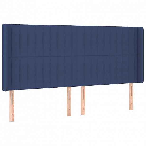 vidaXL Čelo postele typu ušák modré 163x16x118/128 cm textil