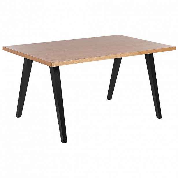 Beliani JÍDELNÍ STŮL 150/90/75 cm Světle hnědý, Černý Obdélníkový Lenister