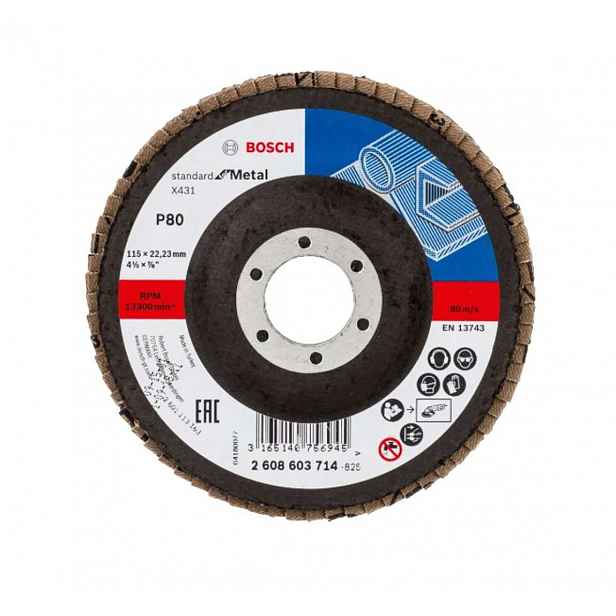 Bosch - Lamelový brusný kotouč, P80, průměr 115 mm 2608603714