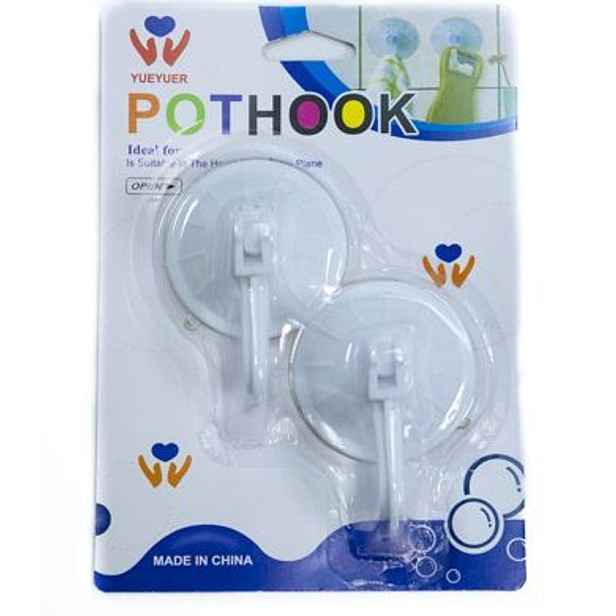 háček s přísavkou- 2ks-d5,5cm s páčkou, plast