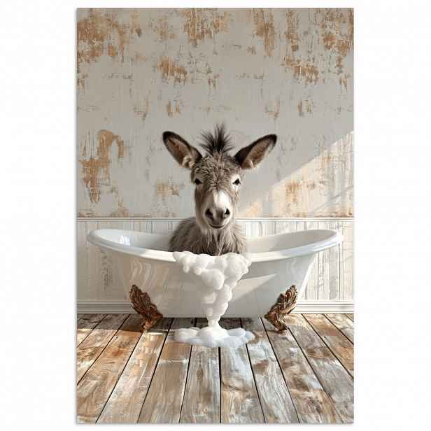 MuchoWow PLAKÁT Osel - Zvířata - Vana - Pěna 80x120 cm