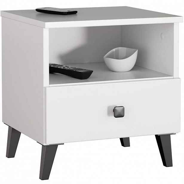 RAUMHIRSCH FURNITURE NOČNÍ STOLEK bílý, černý 43/40/37