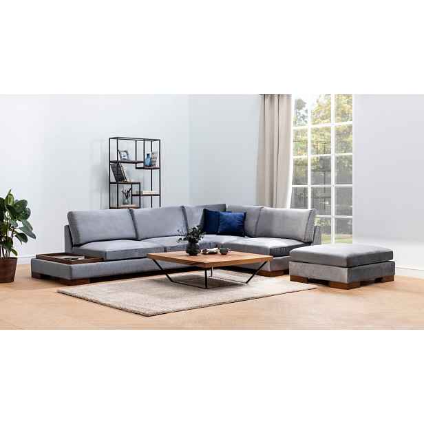Rohová sedací souprava Tulip Corner Right With Pouf - Dark Grey