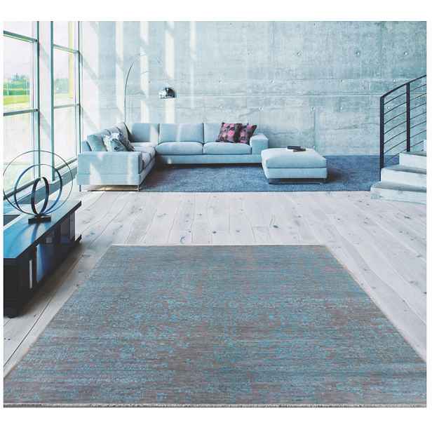 Ručně vázaný kusový koberec Diamond DC-JK 1 Silver/light blue, 245x305, modrá, chodba / předsíň, Diamond Carpets India